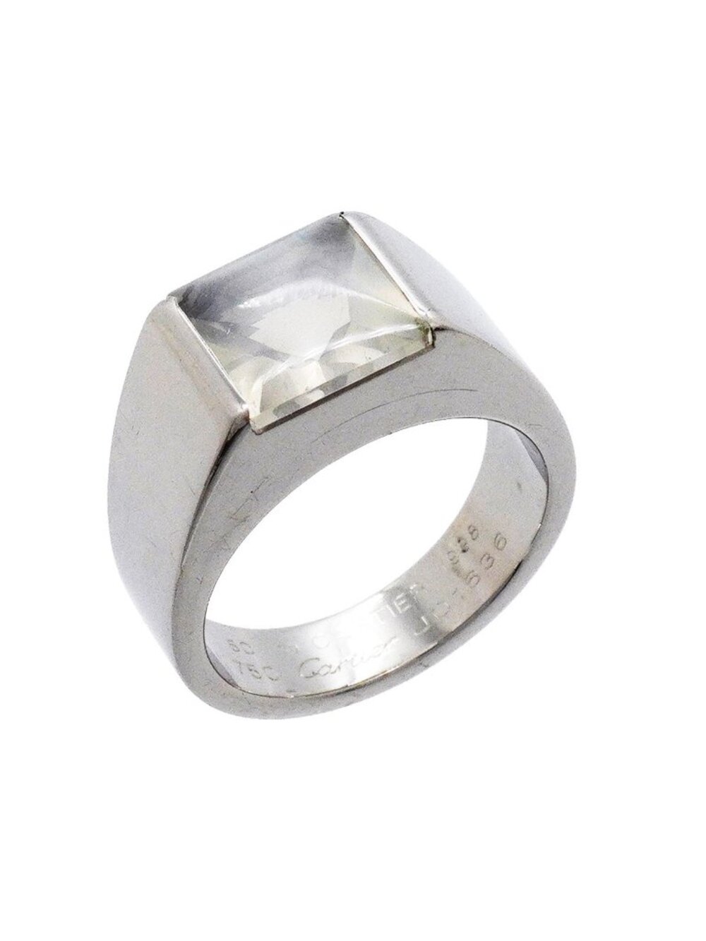 Cartier Ring Tank 18k White Gold Moonstone